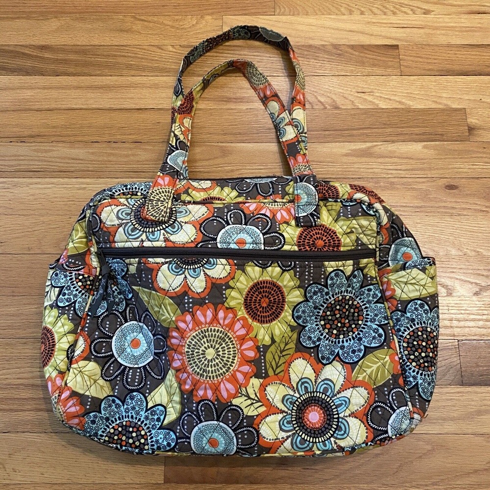 Vera Bradley Duffel Bag Flower Shower Shoulder Diaper Tote Bottle Pockets Travel